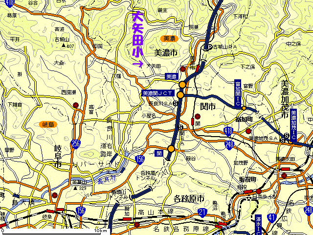 美濃市の地図